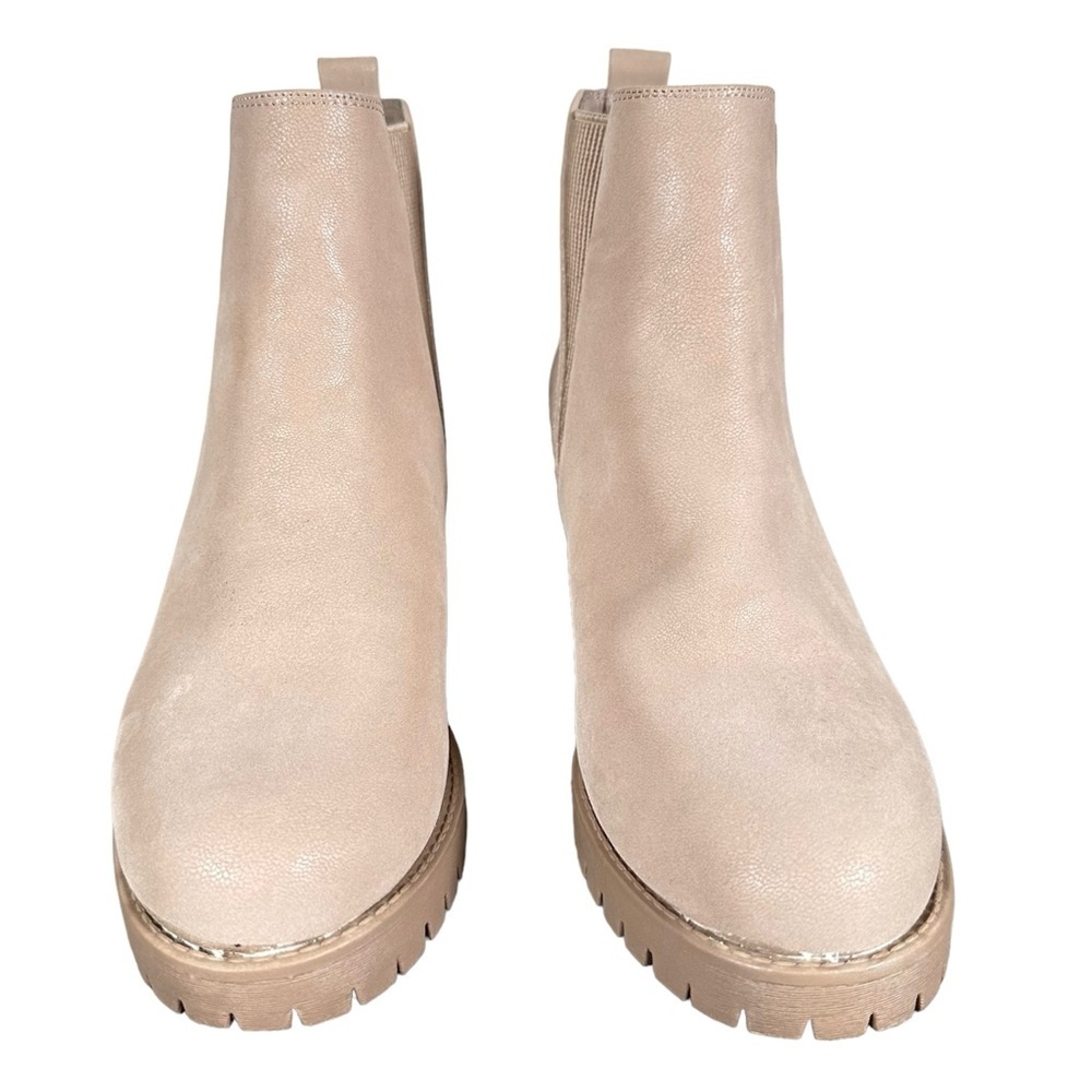 ALTAR’D STATE Nubuck Block Heeled Chelsea Boots in neutral beige - Picture 4 of 9